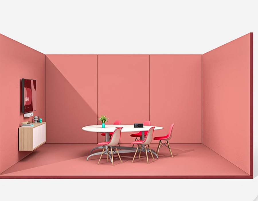 Ilustración de una sala de reuniones para videoconferencia